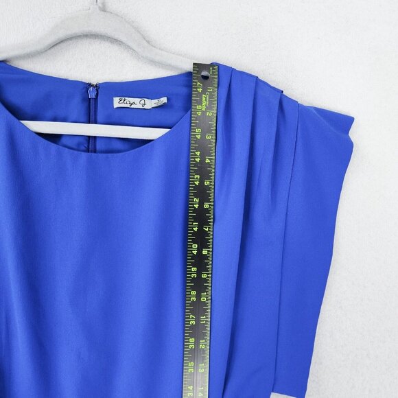 Eliza J Dress Womens 10 Blue Belted Sheath Kimono Business Casual Knee Length - Picture 7 of 14